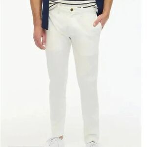J. Crew Factory h3167 white Slim-fit Flex Chino Pant For Men NWT